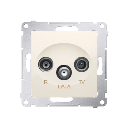 Simon 54 gniazdo antenowe R-TV-DATA tłum.:10dB, kremowy [10]