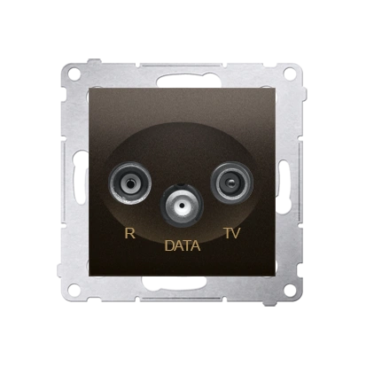Simon 54 gniazdo antenowe R-TV-DATA tłum.:10dB, brąz mat [10]