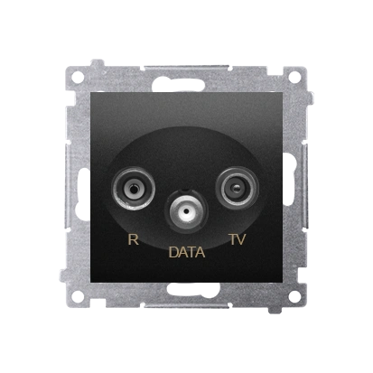 Simon 54 gniazdo antenowe R-TV-DATA tłum.:10dB, czarny [10]