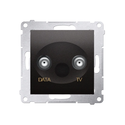 Simon 54 gniazdo antenowe TV-DATA tłum.:5dB (dwa porty wyjściowe typu „F”), antracyt [10]