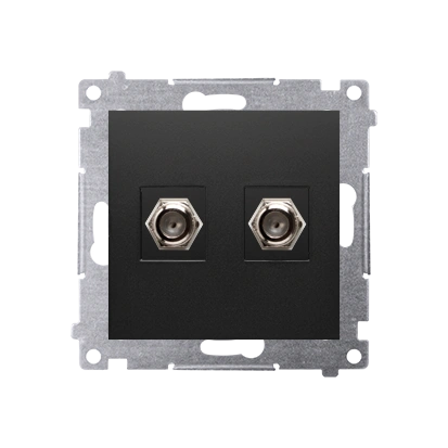 Simon 54 gniazdo antenowe typu „F” podwójne, czarny [10]