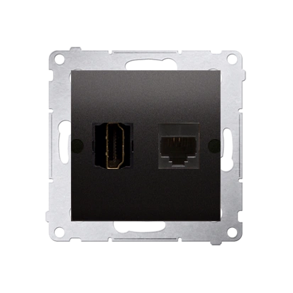 Simon 54 gniazdo HDMI + komputerowe RJ45 kat.6, antracyt [10]