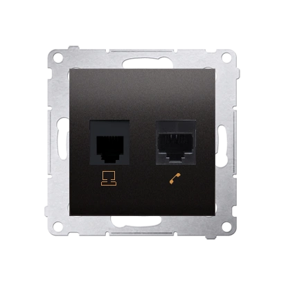 Simon 54 gniazdo komputerowe RJ45 kat. 5e + tel. RJ12, antracyt [10]