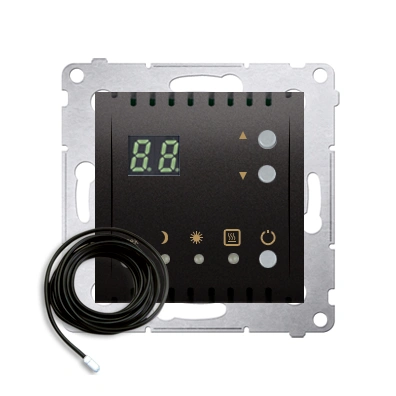 Simon 54 Regulator temperatury z wyświetlaczem z czujnikiem zewnętrznym, antracyt [10] *sonda (czujnik zewnętrzny) w komplecie