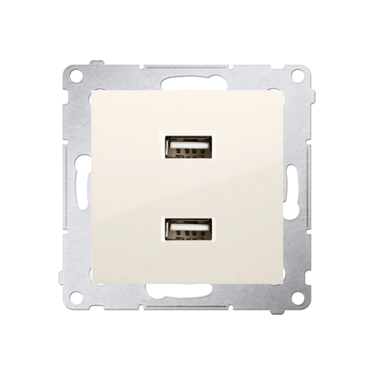 Simon 54 Ładowarka USB podwójna 2.1 A, 5V DC, 230V, kremowy [10]