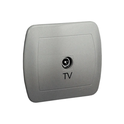 AKORD gniazdo antenowe TV końcowe, aluminium met. [10]