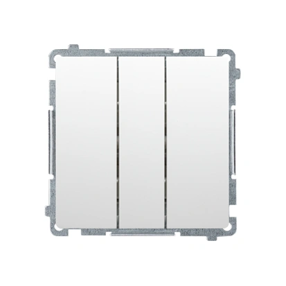 BASIC MODUŁ Łącznik potrójny z podświetleniem LED (niebieski) 10AX, szybkozłącza, biały [10]