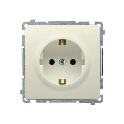 BASIC MODUŁ gniazdo pojedyńcze typu SCHUKO z przeslonami torów prądowych, beżowy [10]