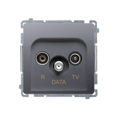 BASIC MODUŁ gniazdo antenowe R-TV-DATA tłum.:10dB, zakres częstotliwości 5-862 MHz, stal inox [10]