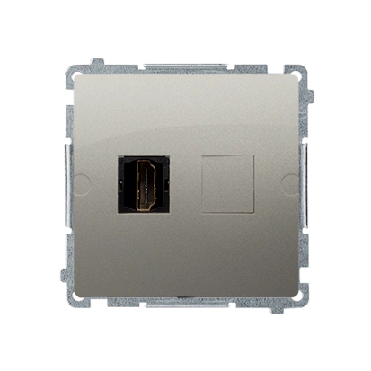 BASIC MODUŁ gniazdo HDMI pojedyncze, satynowy met. [10]