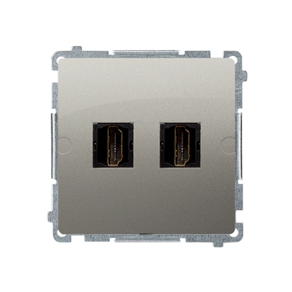 BASIC MODUŁ gniazdo HDMI podwójne, satynowy met. [10]