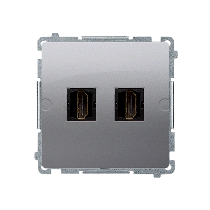 BASIC MODUŁ gniazdo HDMI podwójne, srebrny mat [10]