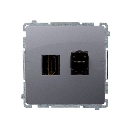 BASIC MODUŁ gniazdo 1xHDMI + komputerowe 1xRJ45 kat.6, stal inox [10]