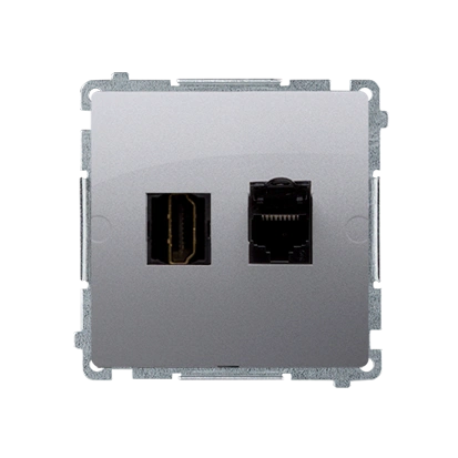 BASIC MODUŁ gniazdo 1xHDMI + komputerowe 1xRJ45 kat.6, srebrny mat [10]