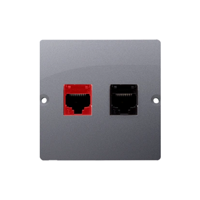 BASIC MODUŁ gniazdo komputerowe 1xRJ45 + telefoniczne 1xRJ12, stal inox [10]