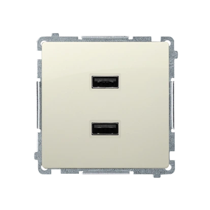 BASIC MODUŁ Ładowarka USB podwójna 2.1 A, 5V DC, 230V, beżowy [10]