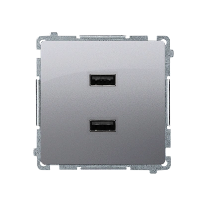 BASIC MODUŁ Ładowarka USB podwójna 2.1 A, 5V DC, 230V, stal inox [10]
