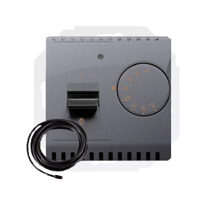 BASIC MODUŁ Regulator temperatury z czujnikiem zewnętrznym, srebrny mat [10] *sonda (czujnik zewnętrzny) w komplecie