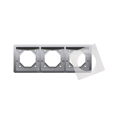 BASIC STANDARD ramka 3-krotna z uszczelką IP44, stal inox [10]
