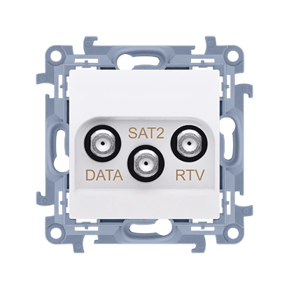 SIMON 10 gniazdo antenowe RTV-DATA-SAT końcowe tłum.:1,5dB, biały [10]