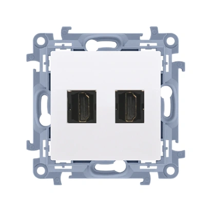 SIMON 10 Gniazdo HDMI podwójne, biały [10]