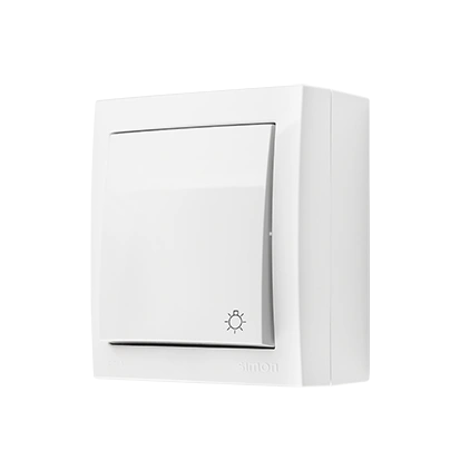 AQUACLICK przycisk zwierny natynkowy światło" 10AX IP44, zaciski śrubowe, biały [10]"