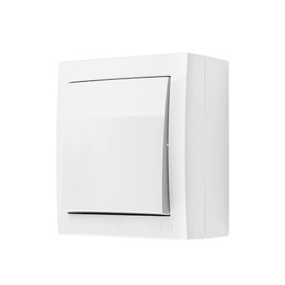 AQUACLICK łącznik jednobiegunowy natynkowy 10AX IP44, zaciski śrubowe, biały [10]