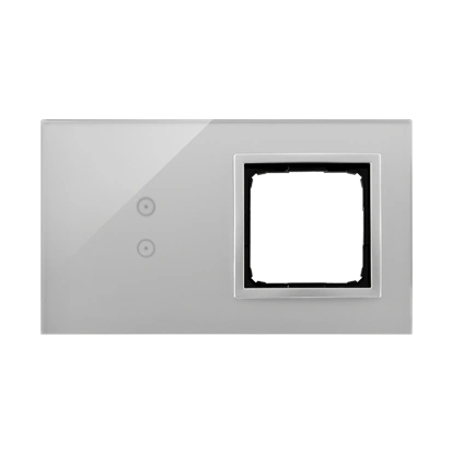 Simon 54 TOUCH Panel dotykowy 2 moduły - 2 pole dotykowe pionowe + 1 otwór na osprzęt, srebrna mgła [5]