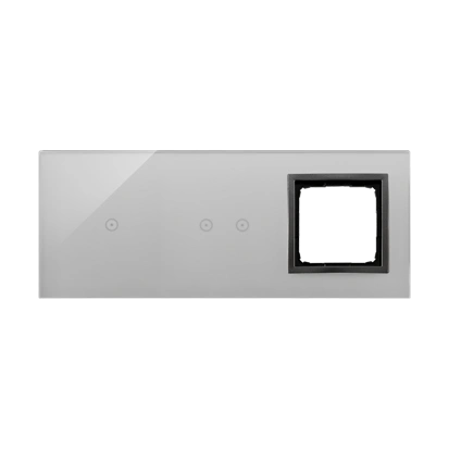Simon 54 TOUCH Panel dotykowy 3 moduły - 1 pole dotykowe + 2 pola dotykowe poziome + 1 otwór na osprzęt, burzowa chmura [5]