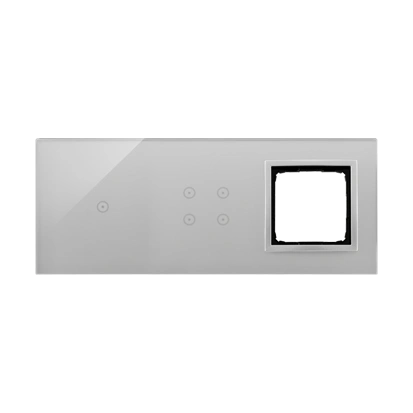 Simon 54 TOUCH Panel dotykowy 3 moduły - 1 pole dotykowe + 4 pola dotykowe + 1 otwór na osprzęt, srebrna mgła [5]