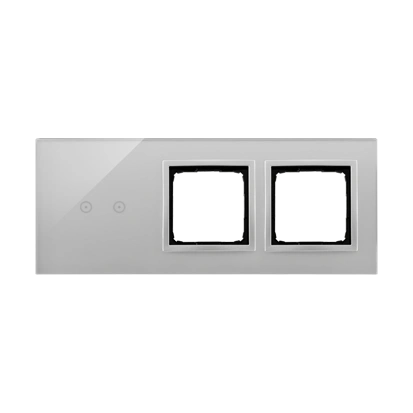 Simon 54 TOUCH Panel dotykowy 3 moduły - 2 pola dotykowe poziome + 2 otwory na osprzęt, srebrna mgła [5]