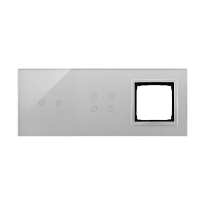 Simon 54 TOUCH Panel dotykowy 3 moduły - 2 pola dotykowe poziome + 4 pola dotykowe + 1 otwór na osprzęt, srebrna mgła [5]