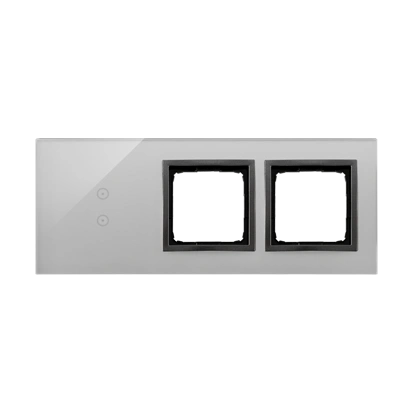 Simon 54 TOUCH Panel dotykowy 3 moduły - 2 pola dotykowe pionowe + 2 otwory na osprzęt, burzowa chmura [5]