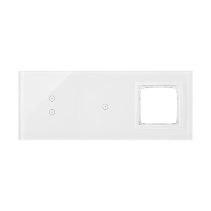 Simon 54 TOUCH Panel dotykowy 3 moduły - 2 pola dotykowe pionowe + 1 pole dotykowe + 1 otwór na osprzęt, biała perła [5]