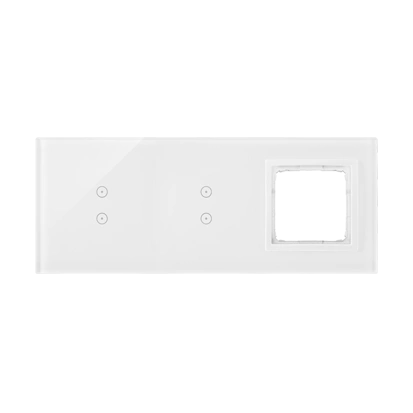 Simon 54 TOUCH Panel dotykowy 3 moduły - 2 pola dotykowe pionowe + 2 pola dotykowe pionowe + 1 otwór na osprzęt, biała perła [5]