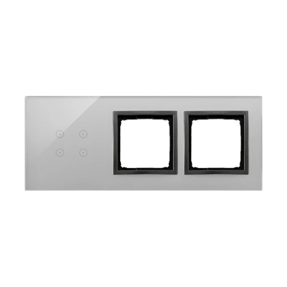 Simon 54 TOUCH Panel dotykowy 3 moduły - 4 pola dotykowe + 2 otwory na osprzęt, burzowa chmura [5]
