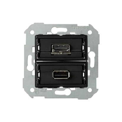 SIMON 82 Mechanizm gniazda 1xUSB + 1xHDMI (podłączenie HDMI kątowe) [1] *wymagana puszka wielopolowa