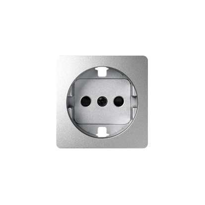 SIMON 82 Pokrywa gniazda pojedynczego SCHUKO z przesłonami torów prądowych, aluminium [10]