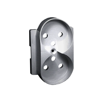 SIMON 82 Pokrywa gniazda podwójnego 2x(2P+Z) z przesłonami torów prądowych, aluminium [20] *do ramek DETAIL