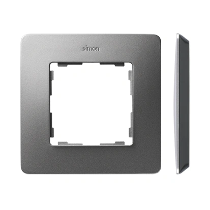 SIMON 82 Detail ORIGINAL-air Ramka 1-krotna, aluminium/podstawa czarny [5]