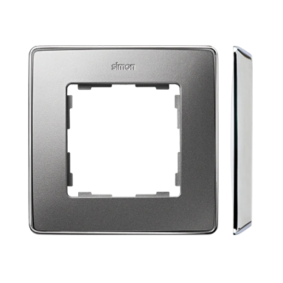 SIMON 82 Detail SELECT-metal ramka 1-krotna, aluminium/podstawa chrom [5]