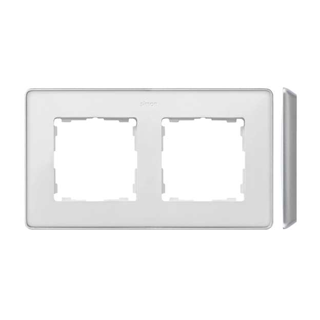 SIMON 82 Detail SELECT-metal ramka 2-krotna, biały/podstawa aluminium [5]