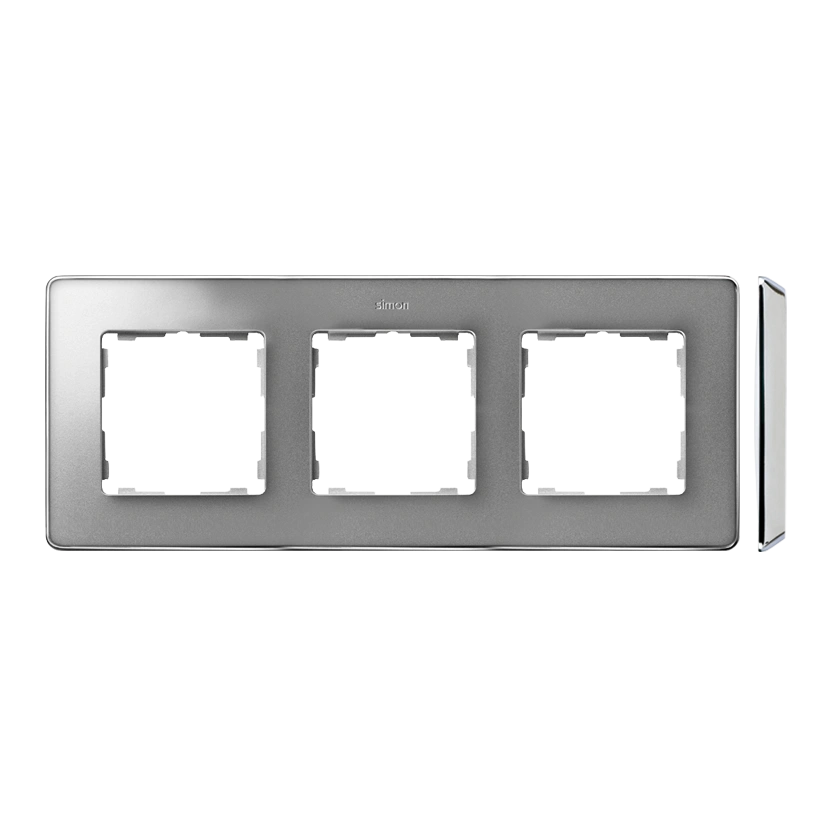 SIMON 82 Detail SELECT-metal ramka 3-krotna, aluminium/podstawa chrom [5]