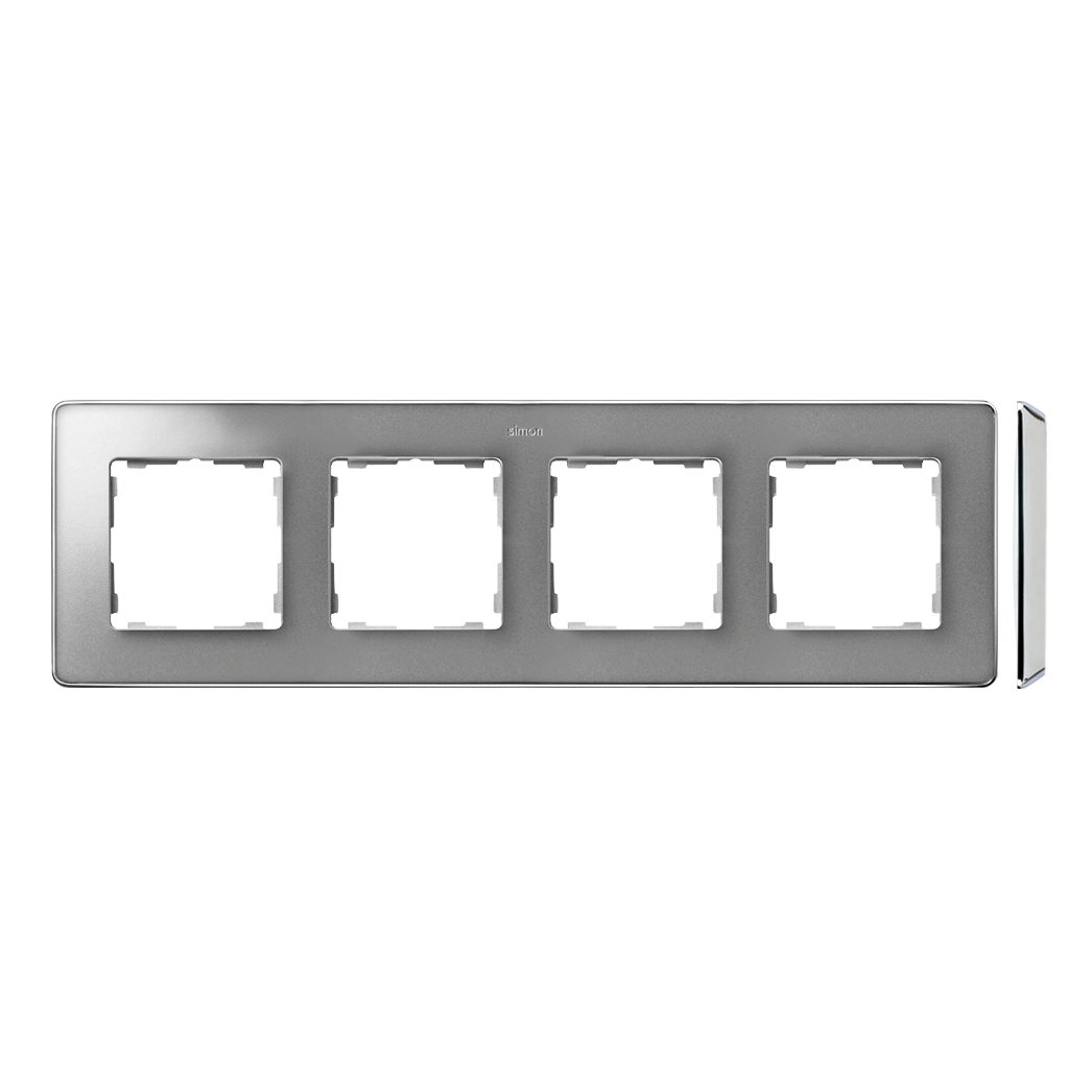 SIMON 82 Detail SELECT-metal ramka 4-krotna, aluminium/podstawa chrom [5]