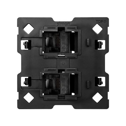 SIMON 100 Adapter 2xRJ45, kompatybilny z formatem Keystone i Systimax [mechanizm 1/2, bez ramki montażowej][5]