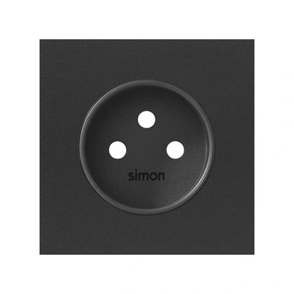 SIMON 100 Pokrywa gniazda pojedynczego 2P+Z, czarny mat [1]