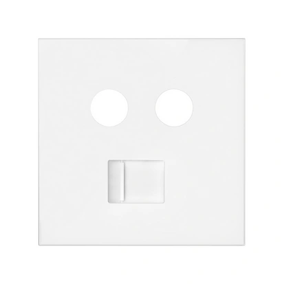 SIMON 100 Pokrywa gniazda antenowego R/TV-SAT + komputerowe 1xRJ45 kat.6, biały mat [1]