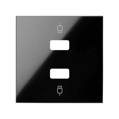 SIMON 100 Pokrywa do gniazda podwójnego 2xUSB, czarny [1]