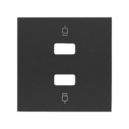 SIMON 100 Pokrywa do gniazda podwójnego 2xUSB, czarny mat [1]