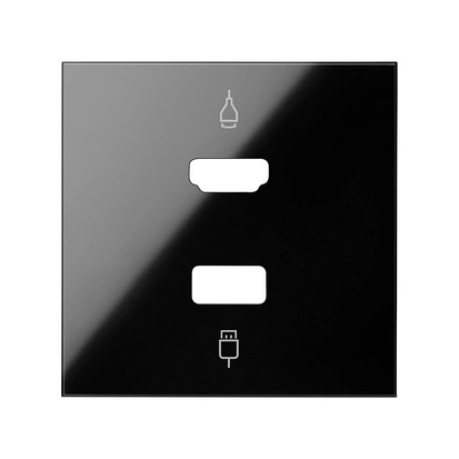 SIMON 100 Pokrywa do gniazda 1xHDMI+ 1xUSB, czarny [1]